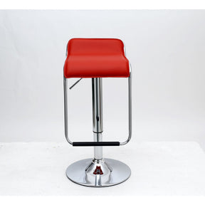 Manhattan Comfort Sophisticated Horatio Barstool with a Hanging Footrest in Red -Set of 2