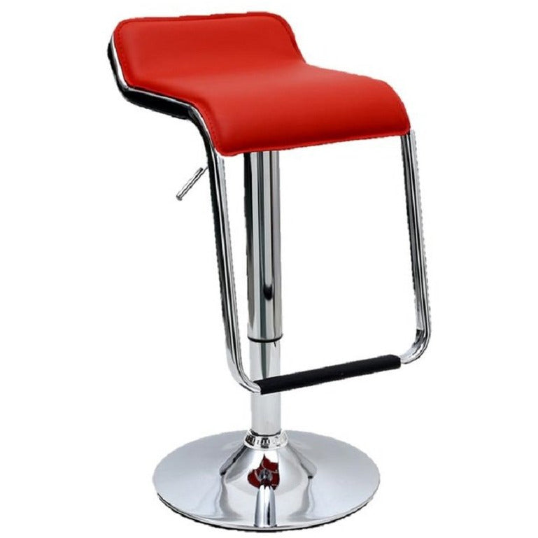 Manhattan Comfort Sophisticated Horatio Barstool with a Hanging Footrest in Red -Set of 2