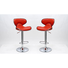 Manhattan Comfort Classy Pablo Barstool with Comfortable Seat Back in Red-Set of 2Manhattan Comfort-Barstools - - 1