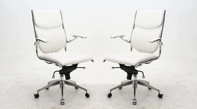 Manhattan Comfort Ergonomic High Back Verdi Office Chair in White - Set of 2-Minimal & Modern