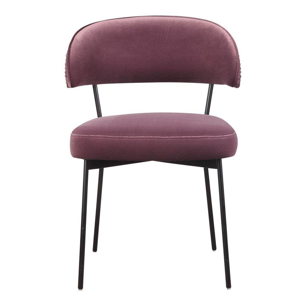 Moe's Home Collection Dolce Dining Chair Purple Velvet-Set of Two - ME-1055-10 - Moe's Home Collection - Dining Chairs - Minimal And Modern - 1