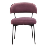Moe's Home Collection Dolce Dining Chair Purple Velvet-Set of Two - ME-1055-10 - Moe's Home Collection - Dining Chairs - Minimal And Modern - 1