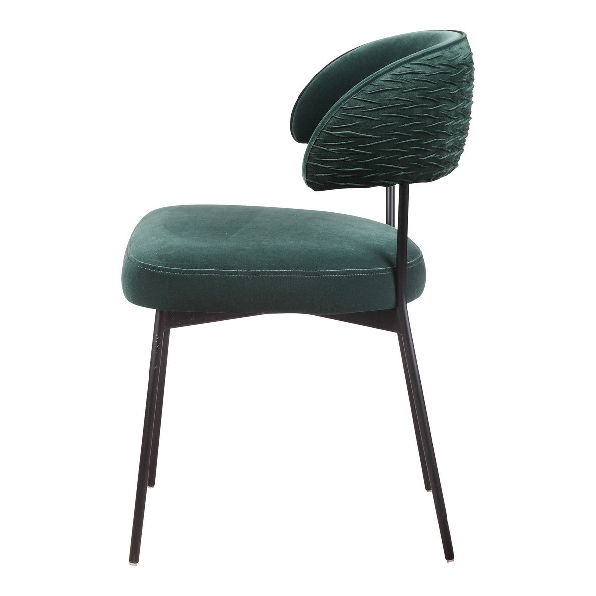 Moe's Home Collection Dolce Dining Chair Green Velvet-Set of Two - ME-1055-27