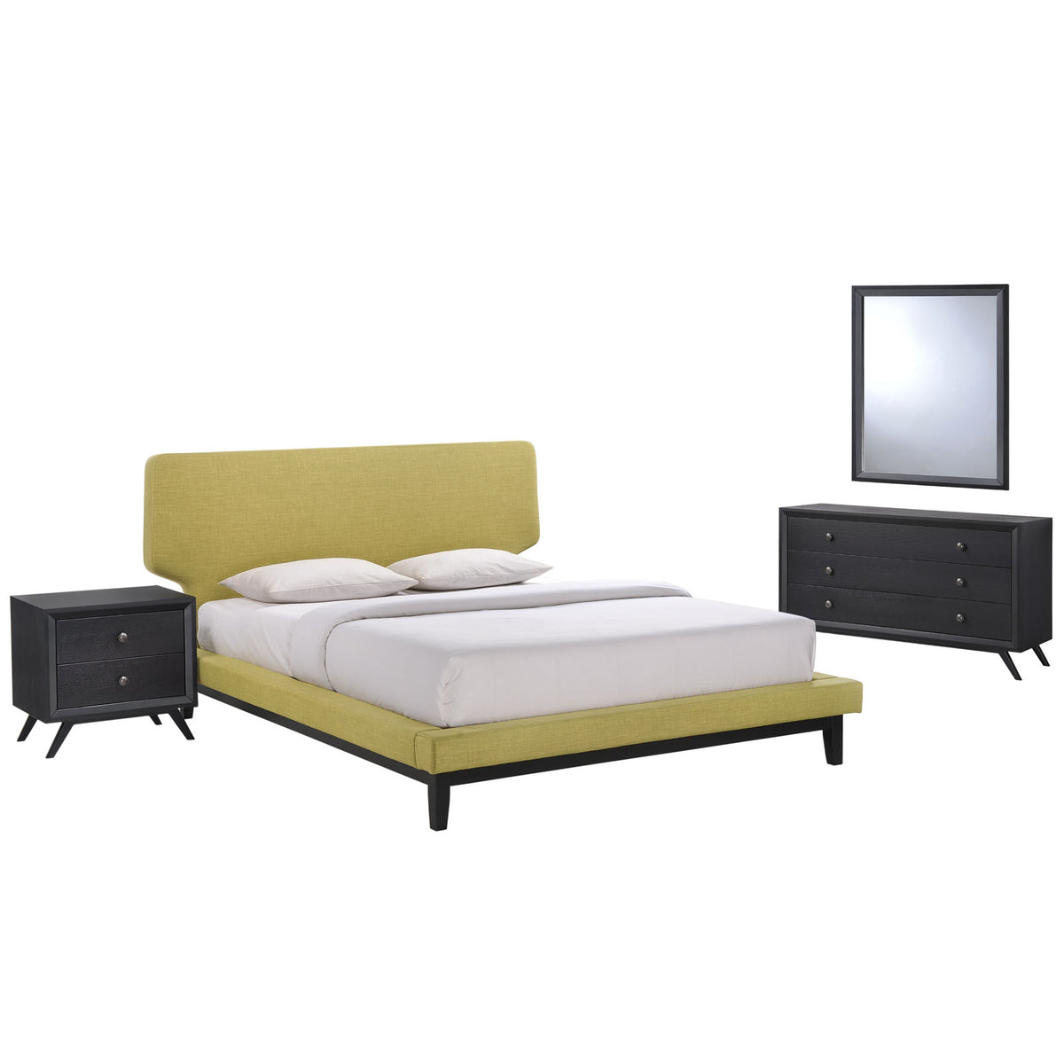 Modway Furniture Modern Bethany 4 Piece Queen Bedroom Set - MOD-5336-Minimal & Modern
