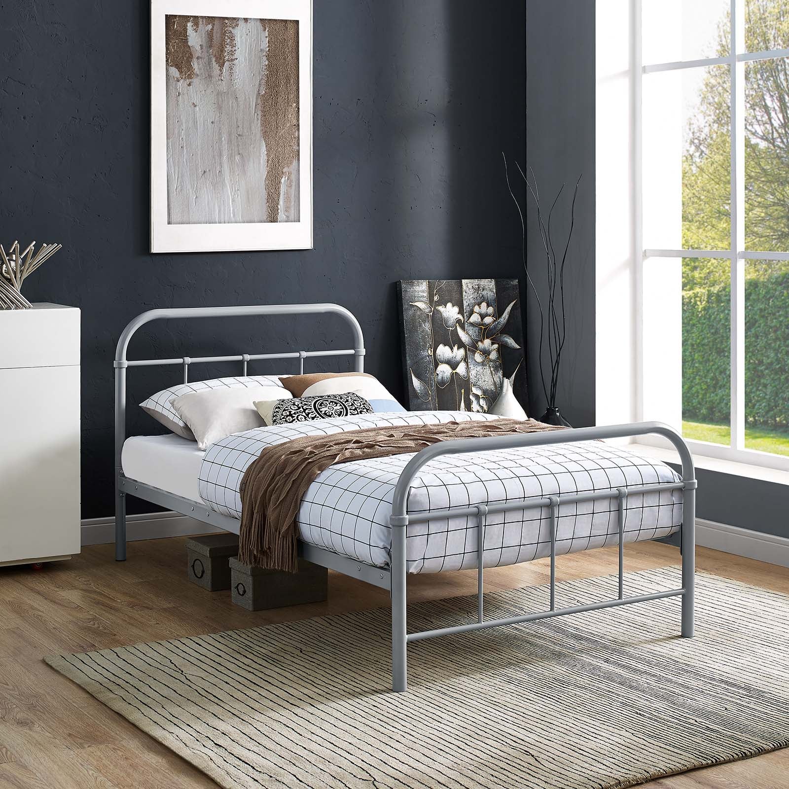 Modway Furniture Modern Maisie Twin Stainless Steel Bed Frame - MOD-5531-Minimal & Modern