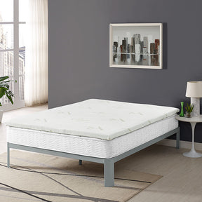 Modway Furniture Relax King 2" Gel Memory Foam Mattress Topper In White - MOD-5574-WHI-Minimal & Modern
