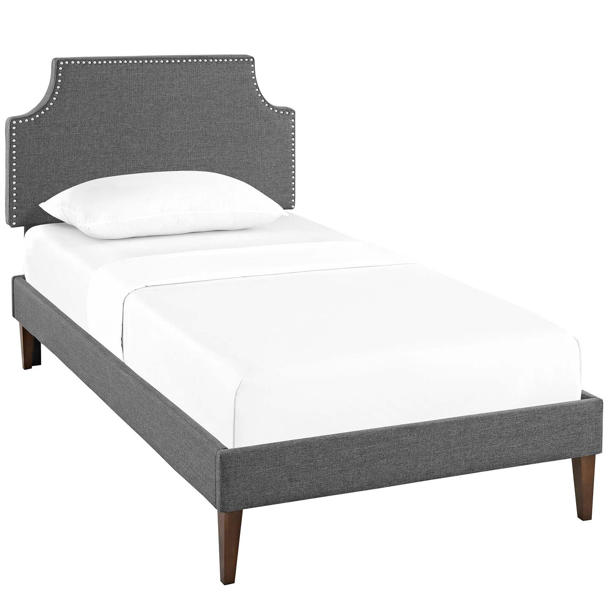 Modway Furniture Modern Laura Twin Fabric Platform Bed with Squared Tapered Legs - MOD-5596-Minimal & Modern