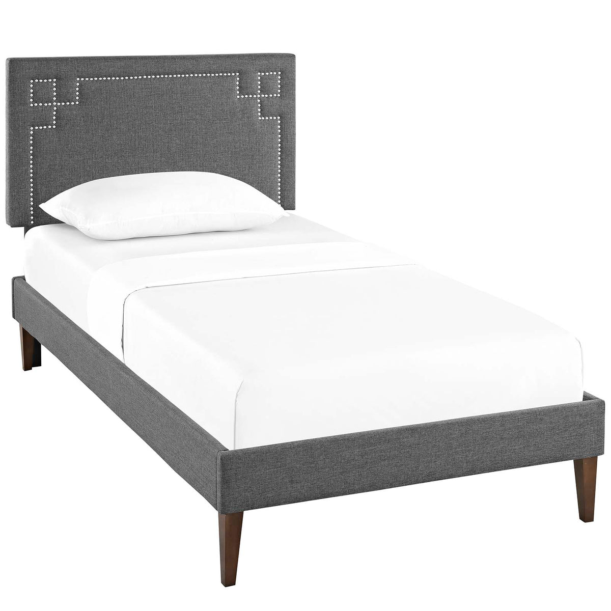 Modway Furniture Modern Josie Twin Fabric Platform Bed with Squared Tapered Legs - MOD-5597-Minimal & Modern
