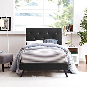 Modway Furniture Modern Terisa Twin Vinyl Platform Bed with Round Splayed Legs - MOD-5605-Minimal & Modern