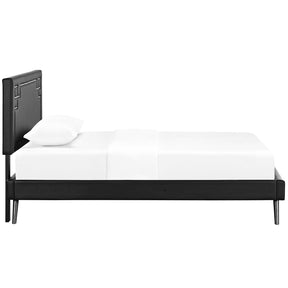Modway Furniture Modern Josie Twin Vinyl Platform Bed with Round Splayed Legs - MOD-5609-Minimal & Modern