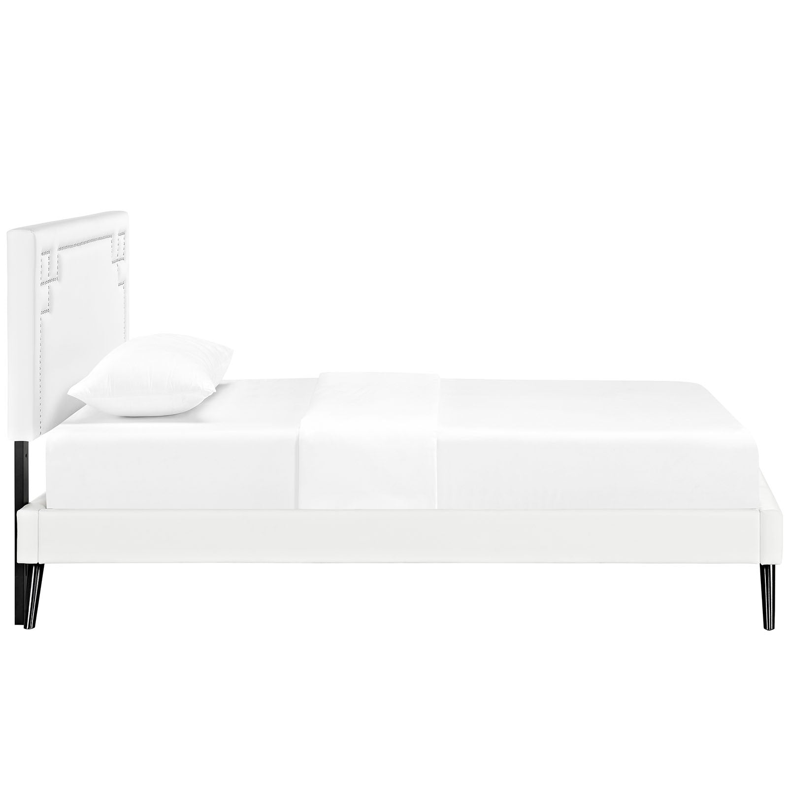 Modway Furniture Modern Josie Twin Vinyl Platform Bed with Round Splayed Legs - MOD-5609-Minimal & Modern