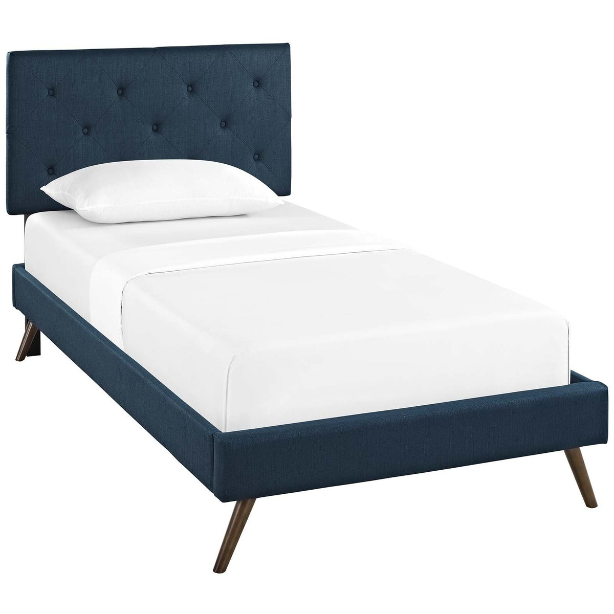 Modway Furniture Modern Terisa Twin Fabric Platform Bed with Round Splayed Legs - MOD-5610-Minimal & Modern
