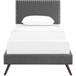 Modway Furniture Modern Phoebe Twin Fabric Platform Bed with Round Splayed Legs - MOD-5612-Minimal & Modern