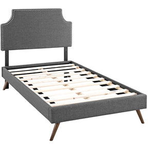 Modway Furniture Modern Laura Twin Fabric Platform Bed with Round Splayed Legs - MOD-5613-Minimal & Modern