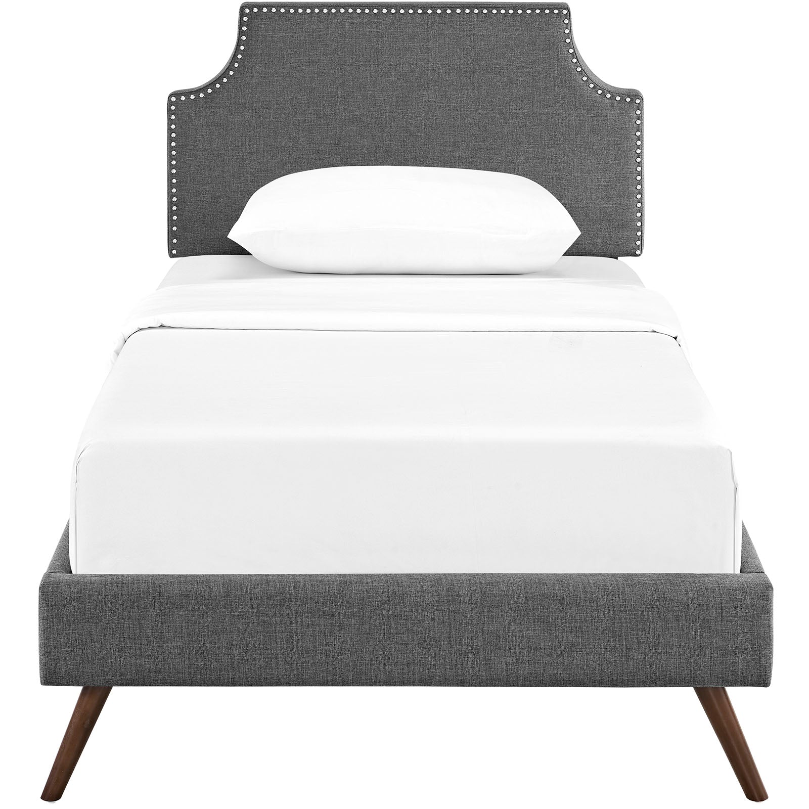 Modway Furniture Modern Laura Twin Fabric Platform Bed with Round Splayed Legs - MOD-5613-Minimal & Modern