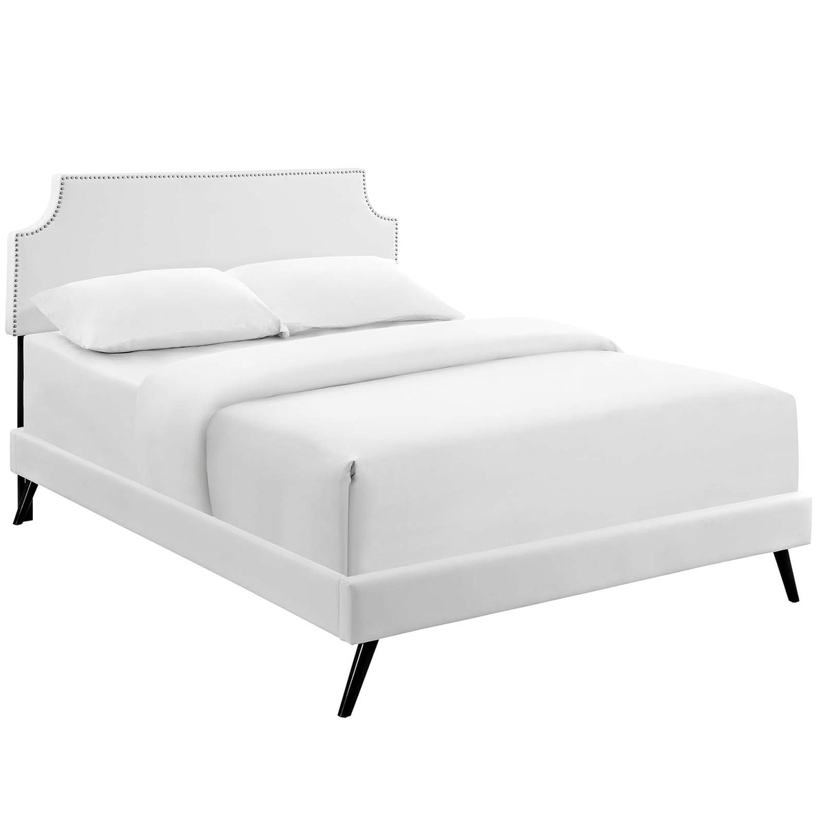 Modway Furniture Modern Laura Full Vinyl Platform Bed with Round Splayed Legs - MOD-5673-Minimal & Modern