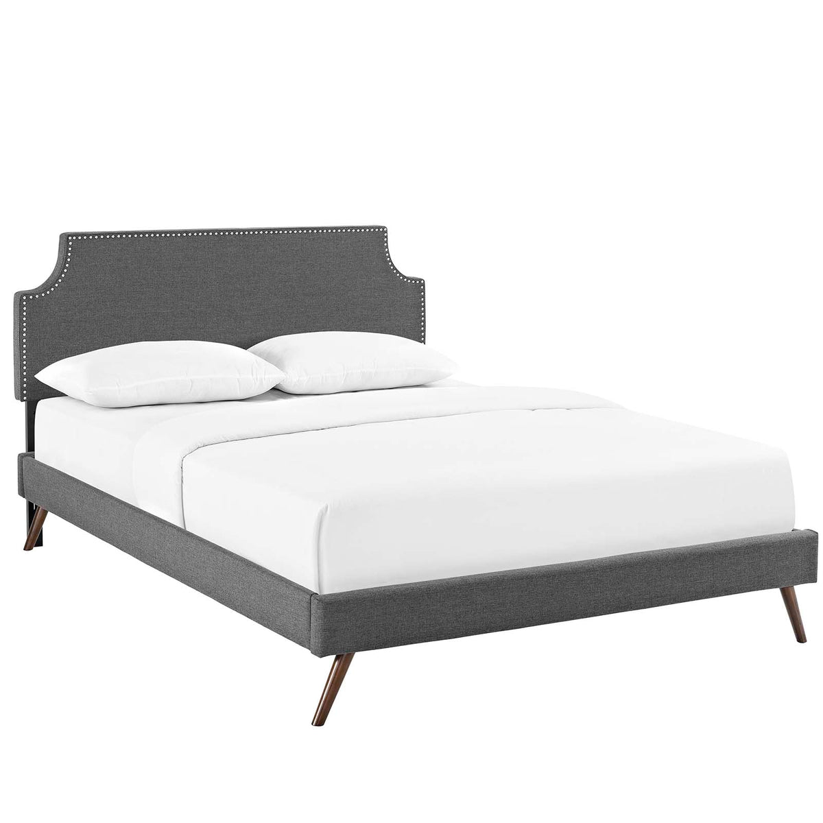 Modway Furniture Modern Laura Queen Fabric Platform Bed with Round Splayed Legs - MOD-5680-Minimal & Modern