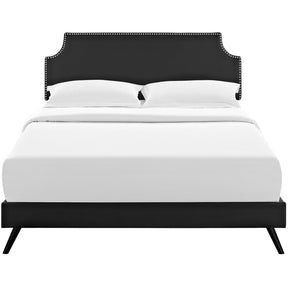 Modway Furniture Modern Laura King Vinyl Platform Bed with Round Splayed Legs - MOD-5683-Minimal & Modern