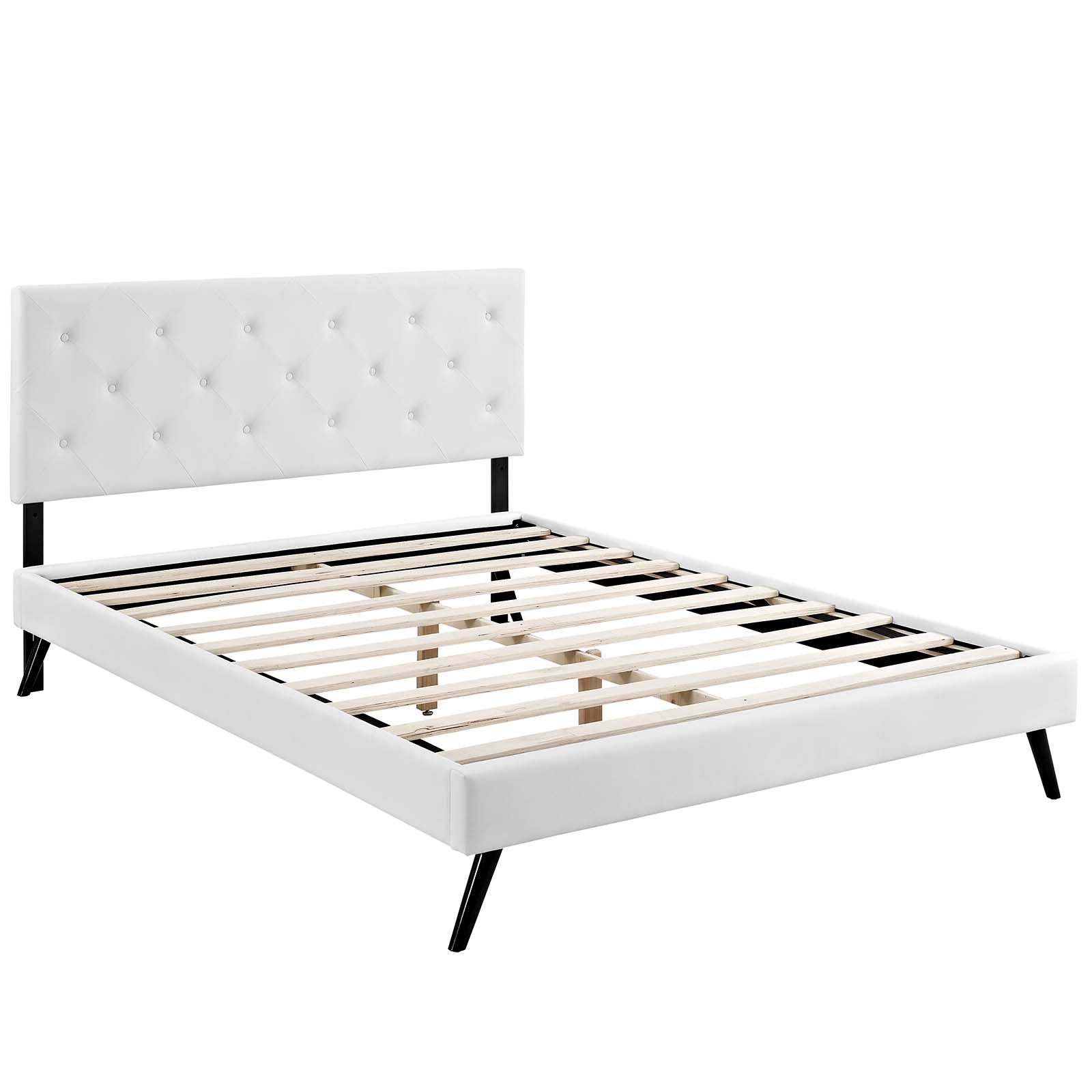 Modway Furniture Modern Terisa Full Vinyl Platform Bed with Round Splayed Legs - MOD-5705-Minimal & Modern