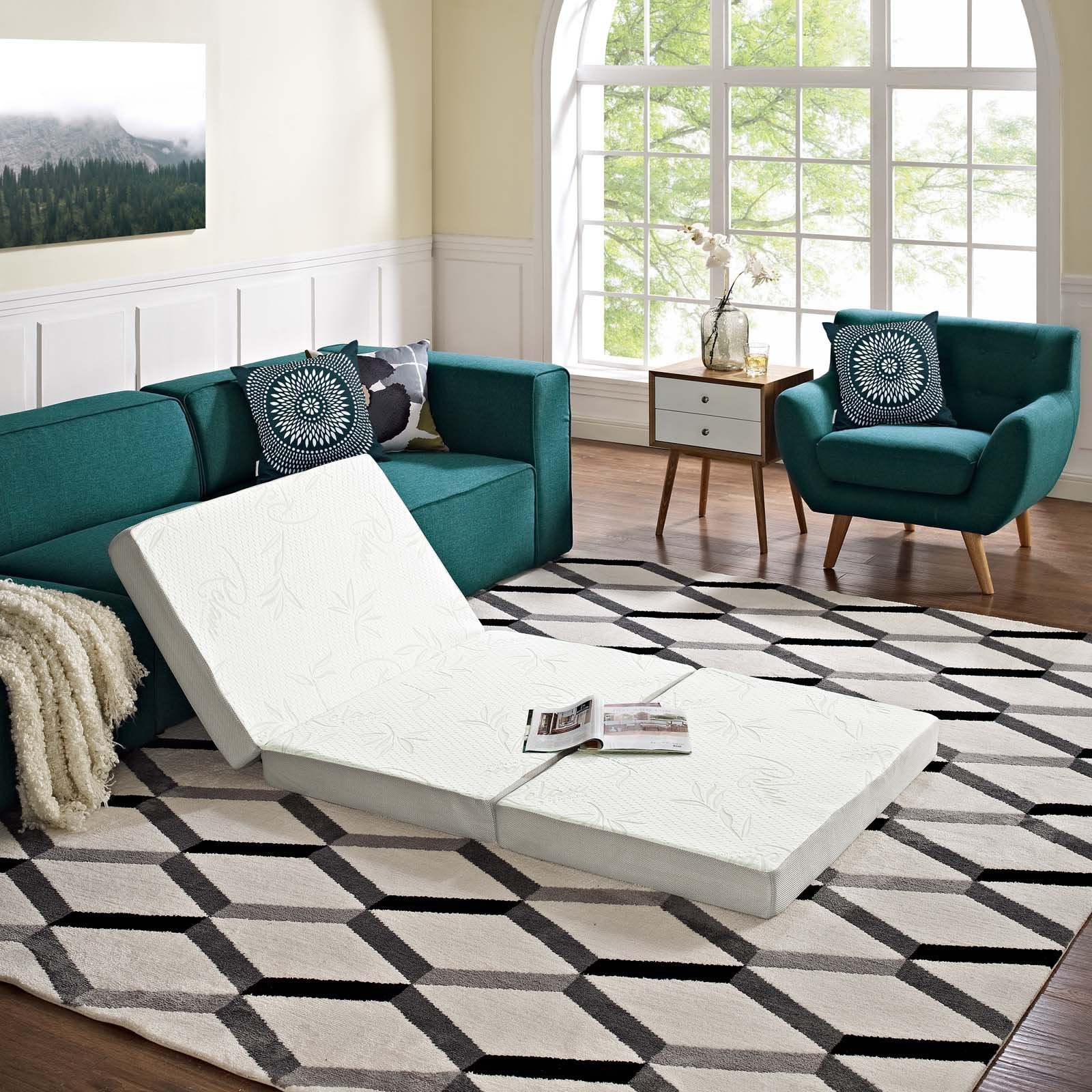 Modway Furniture Modern Relax 39 x 75 x 4 (Twin) Tri-Fold Mattress Topper - MOD-5782