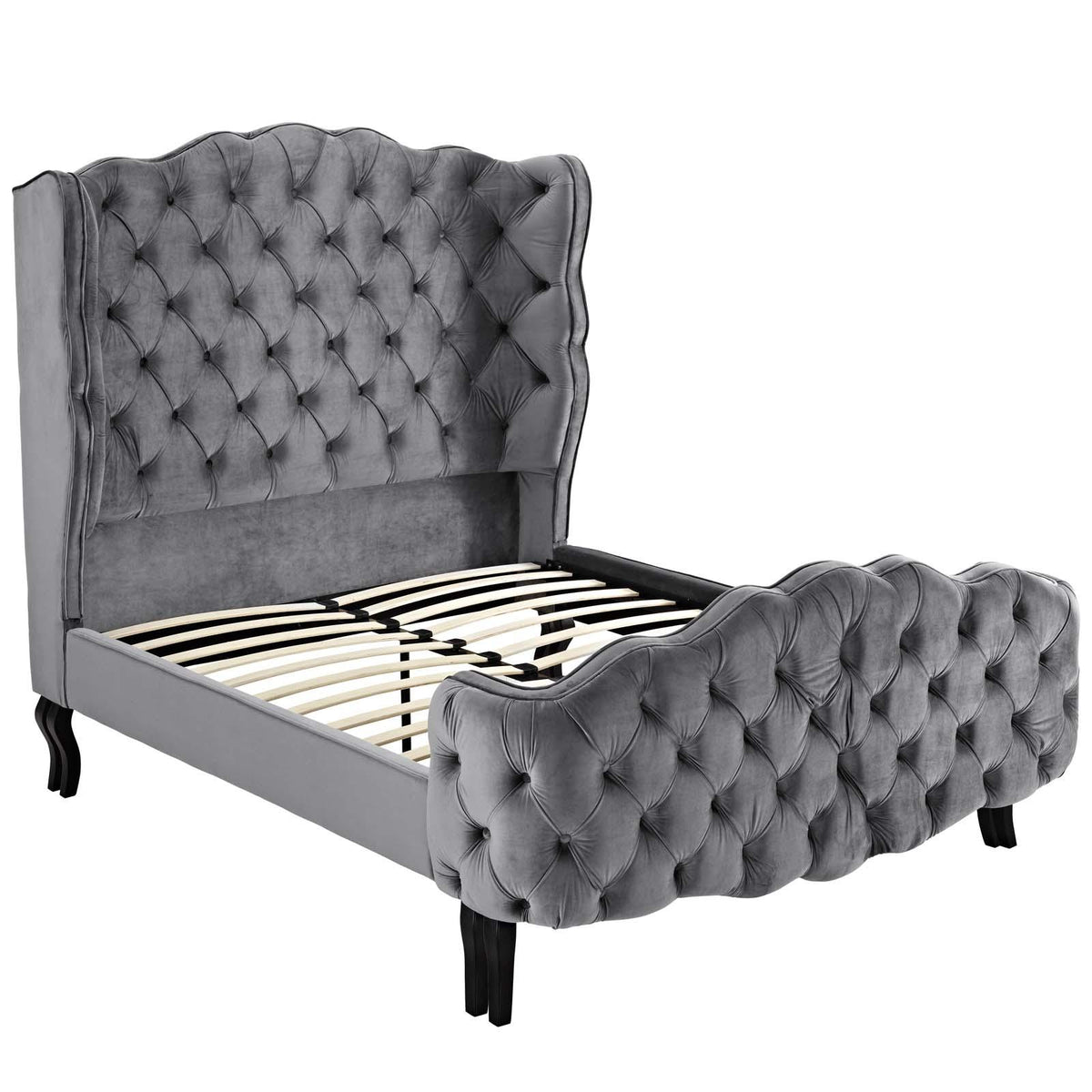 Modway Furniture Modern Violette Queen Tufted Wingback Performance Velvet Platform Bed - MOD-5804