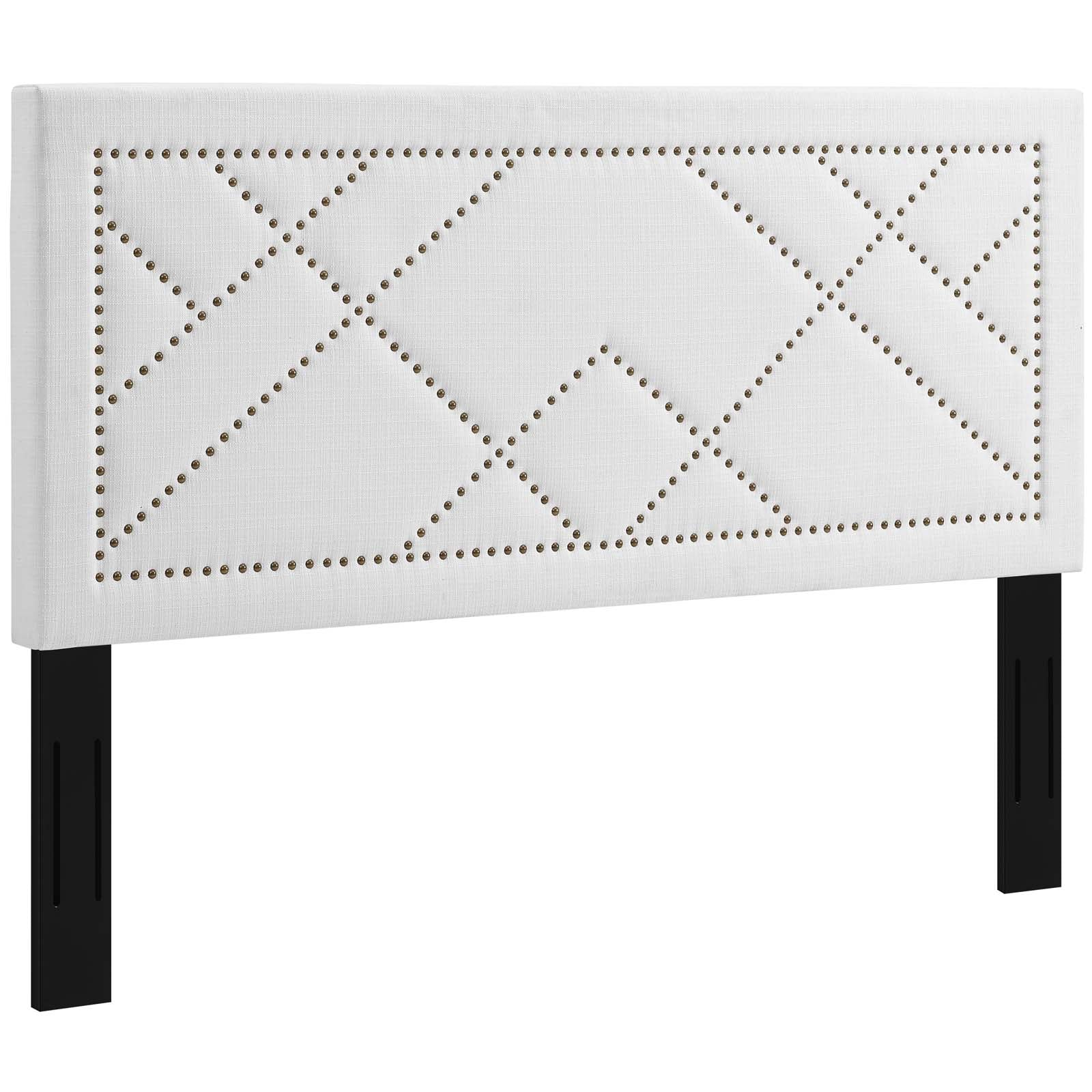 Modway Furniture Modern Reese Nailhead Full / Queen Upholstered Linen Fabric Headboard - MOD-5844