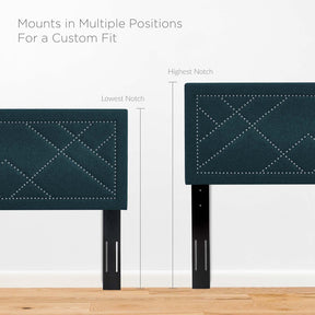Modway Furniture Modern Reese Nailhead King and California King Upholstered Linen Fabric Headboard - MOD-5845