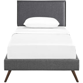 Modway Furniture Modern Amaris Twin Fabric Platform Bed with Round Splayed Legs - MOD-5902