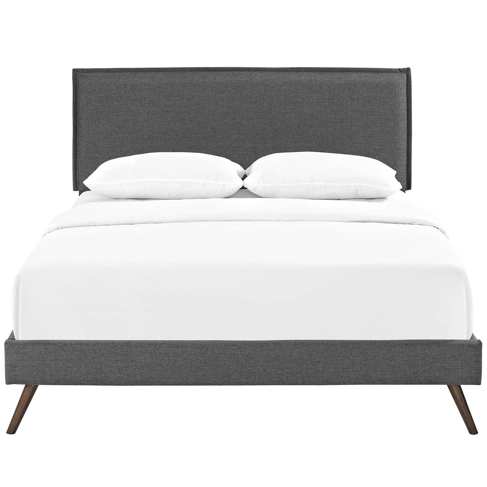 Modway Furniture Modern Amaris Queen Fabric Platform Bed with Round Splayed Legs - MOD-5904