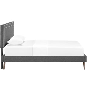 Modway Furniture Modern Virginia Twin Fabric Platform Bed with Round Splayed Legs - MOD-5911
