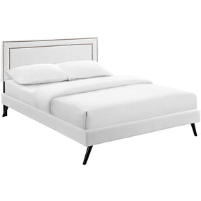 Modway Furniture Modern Virginia Full Vinyl Platform Bed with Round Splayed Legs - MOD-5912-Minimal & Modern