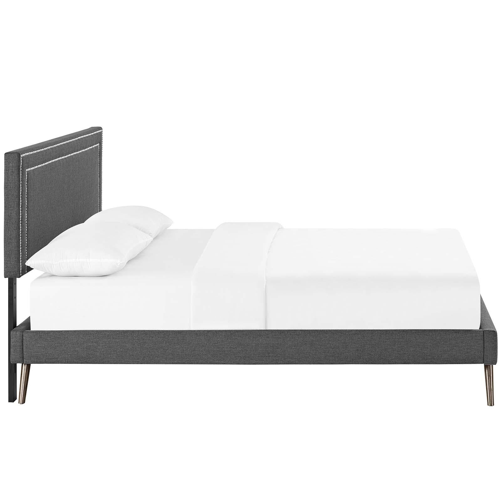 Modway Furniture Modern Virginia Full Fabric Platform Bed with Round Splayed Legs - MOD-5913