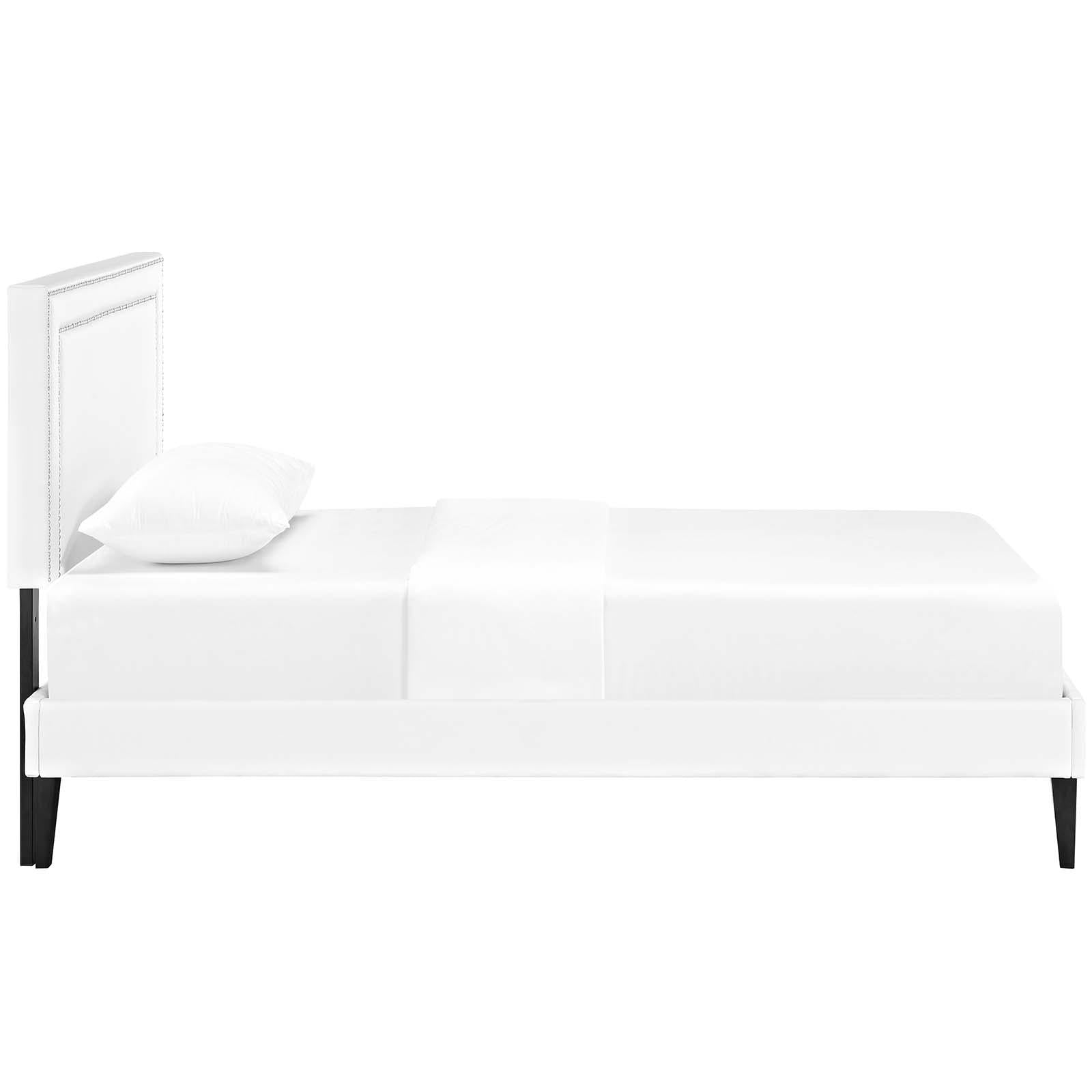 Modway Furniture Modern Virginia Twin Vinyl Platform Bed with Squared Tapered Legs - MOD-5918