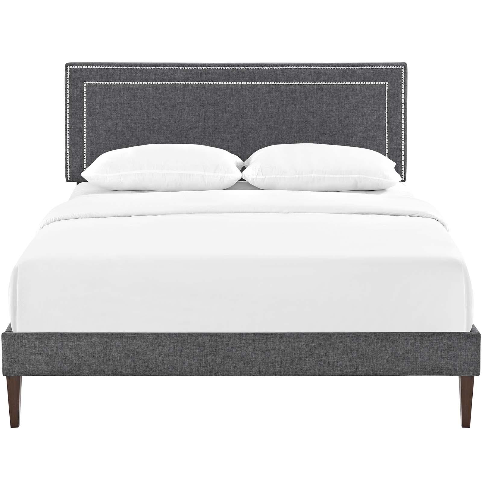 Modway Furniture Modern Virginia Full Fabric Platform Bed with Squared Tapered Legs - MOD-5921