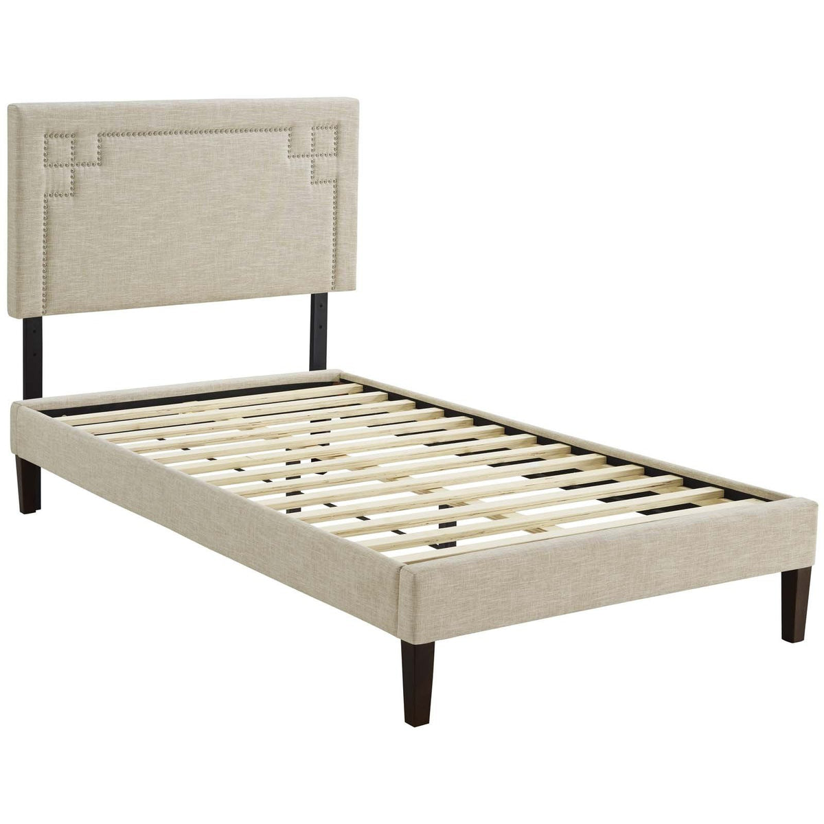 Modway Furniture Modern Ruthie Twin Fabric Platform Bed with Squared Tapered Legs - MOD-5935-Minimal & Modern