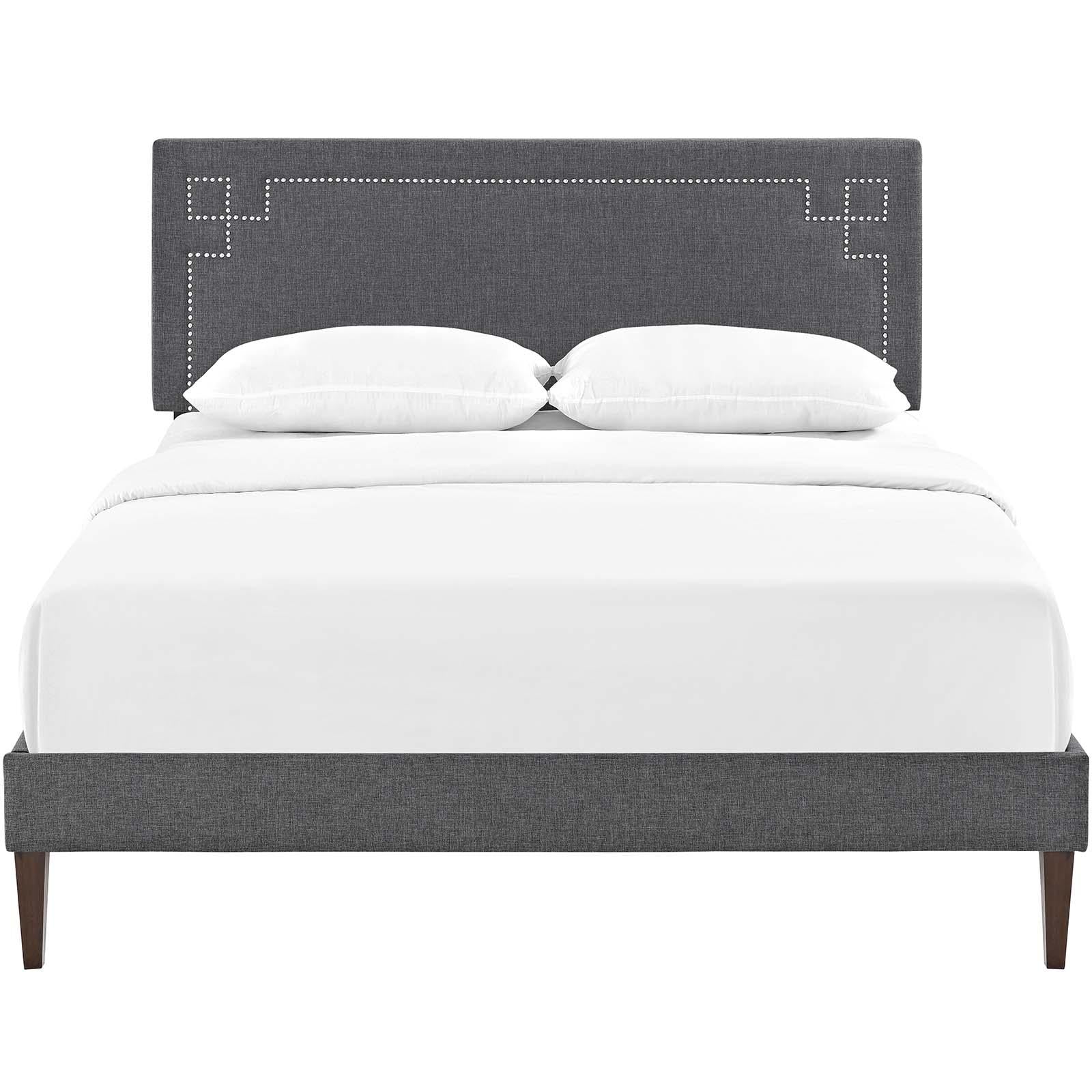 Modway Furniture Modern Ruthie Full Fabric Platform Bed with Squared Tapered Legs - MOD-5937