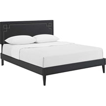 Modway Furniture Modern Ruthie King Vinyl Platform Bed with Squared Tapered Legs - MOD-5940
