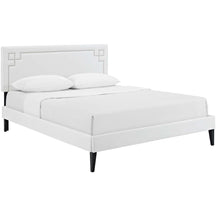 Modway Furniture Modern Ruthie King Vinyl Platform Bed with Squared Tapered Legs - MOD-5940