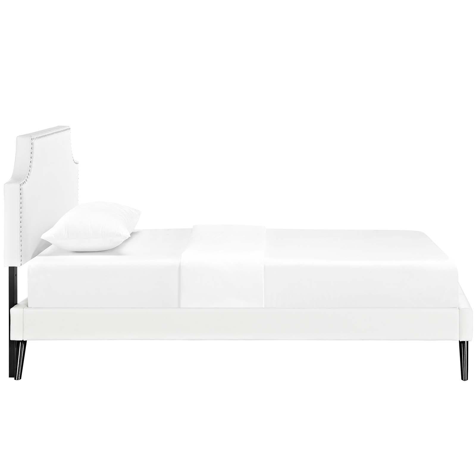Modway Furniture Modern Corene Twin Vinyl Platform Bed with Round Splayed Legs - MOD-5942