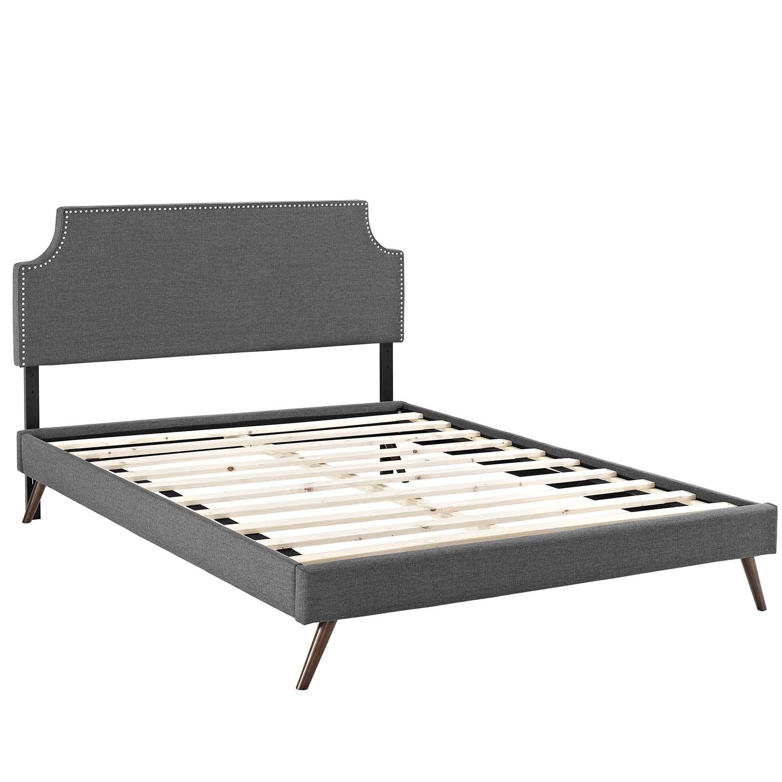 Modway Furniture Modern Corene King Fabric Platform Bed with Round Splayed Legs - MOD-5949
