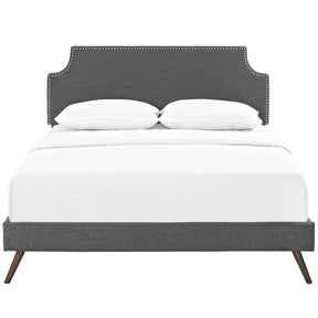 Modway Furniture Modern Corene King Fabric Platform Bed with Round Splayed Legs - MOD-5949