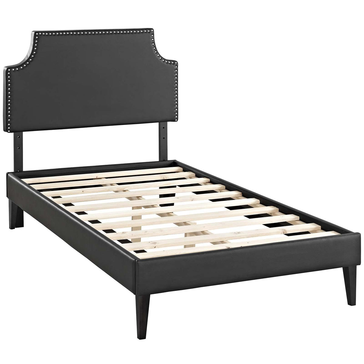 Modway Furniture Modern Corene Twin Vinyl Platform Bed with Squared Tapered Legs - MOD-5950
