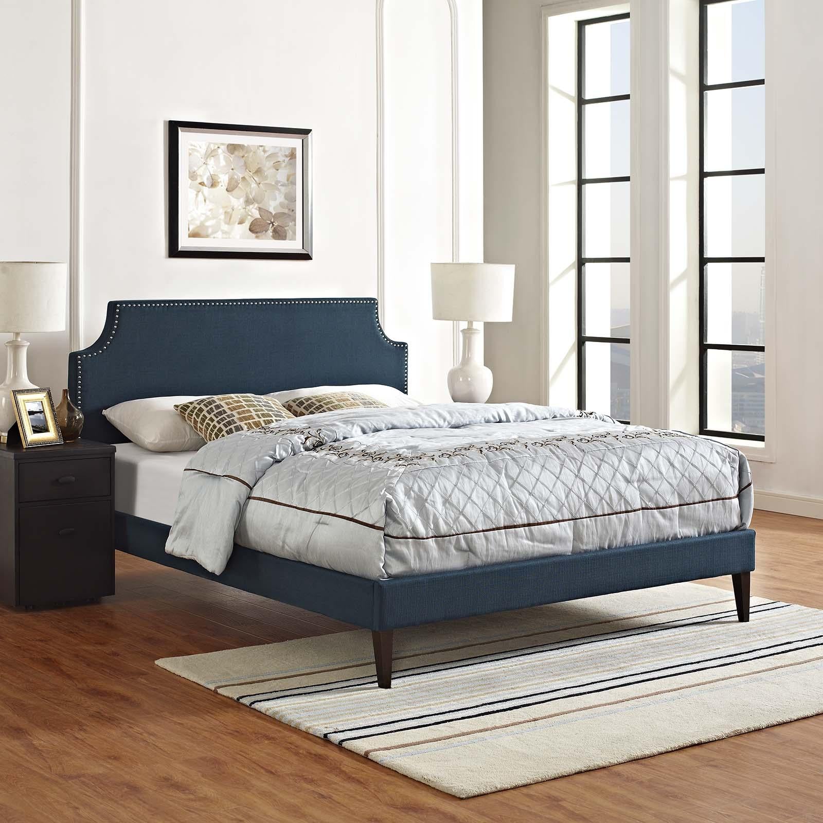 Modway Furniture Modern Corene Full Fabric Platform Bed with Squared Tapered Legs - MOD-5953