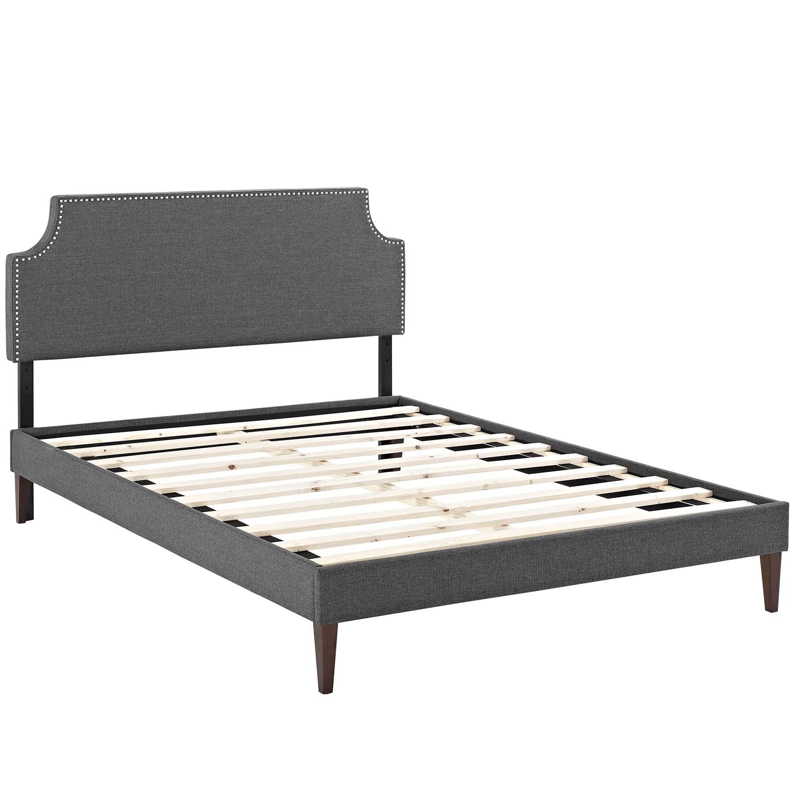 Modway Furniture Modern Corene King Fabric Platform Bed with Squared Tapered Legs - MOD-5957
