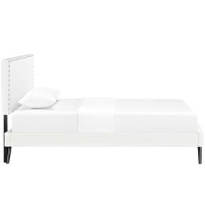 Modway Furniture Modern Macie Twin Vinyl Platform Bed with Round Splayed Legs - MOD-5958