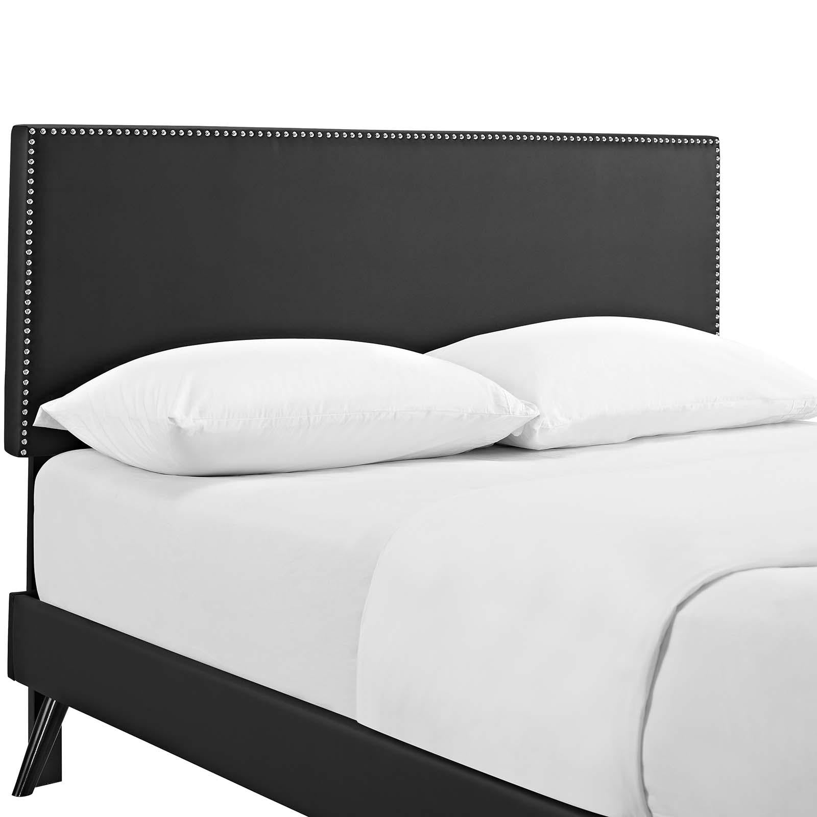 Modway Furniture Modern Macie Full Vinyl Platform Bed with Round Splayed Legs - MOD-5960