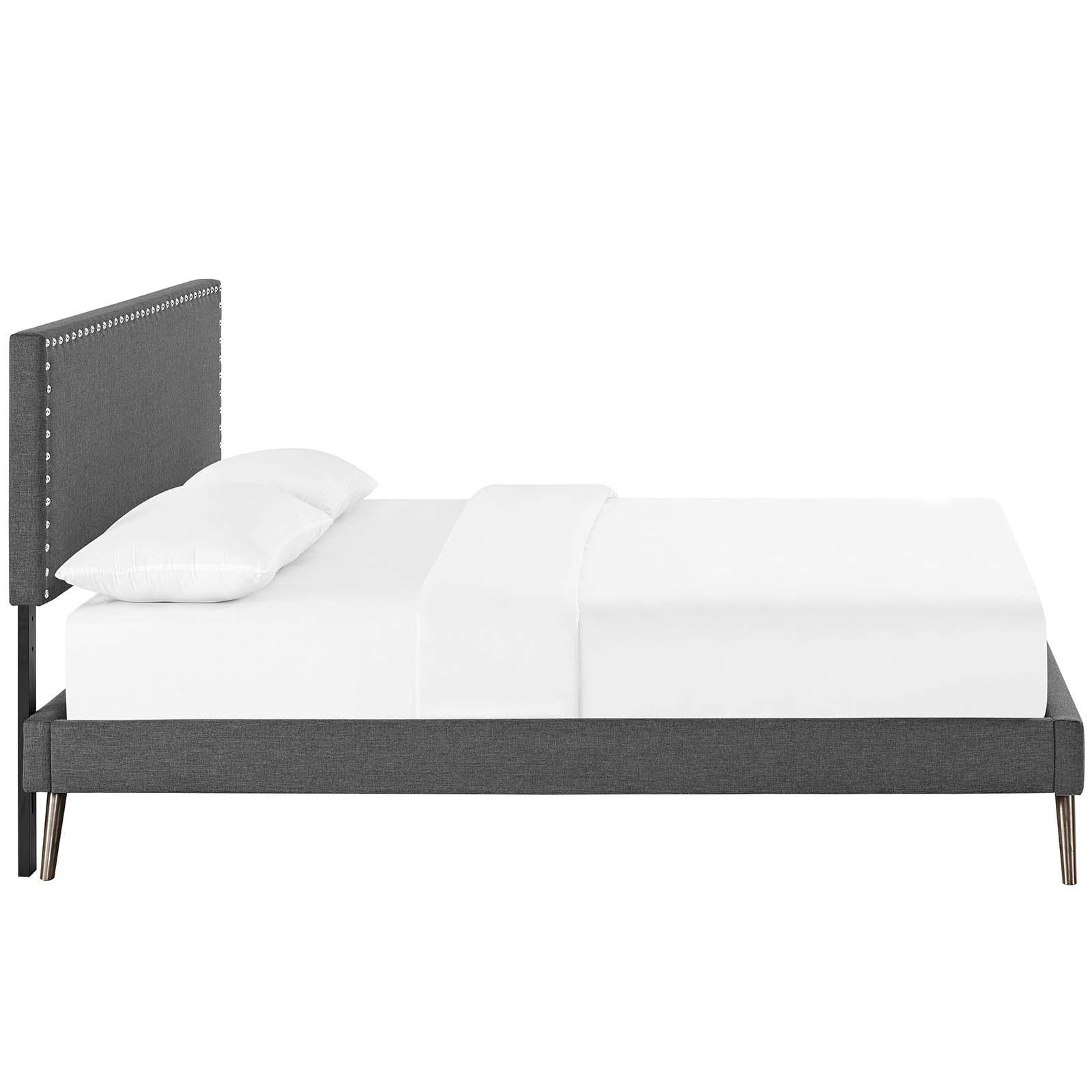Modway Furniture Modern Macie Queen Fabric Platform Bed with Round Splayed Legs - MOD-5963
