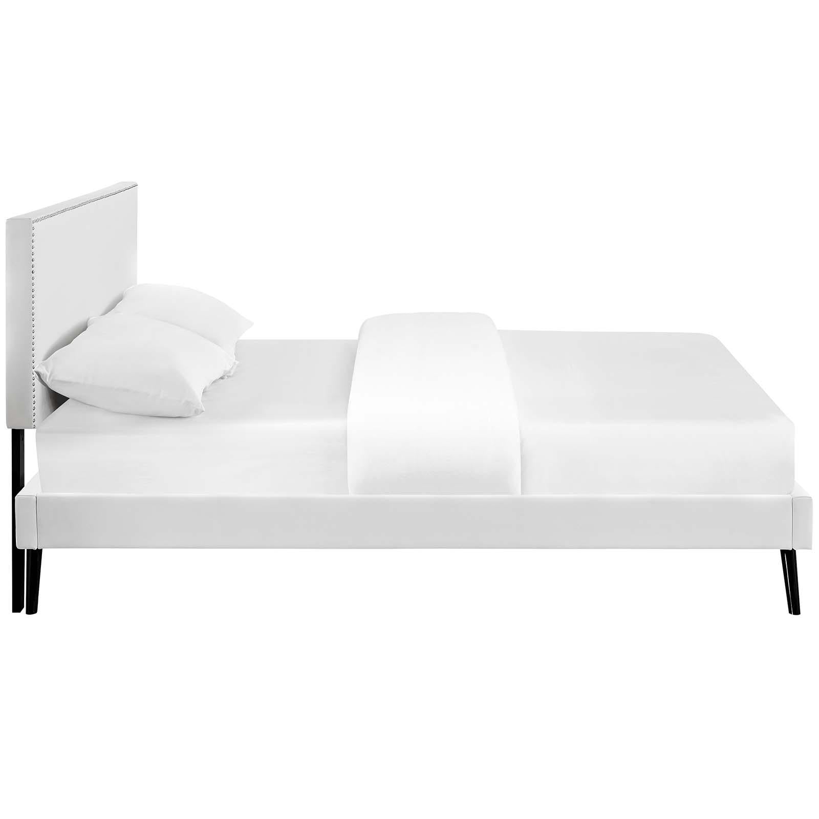 Modway Furniture Modern Macie King Vinyl Platform Bed with Round Splayed Legs - MOD-5964