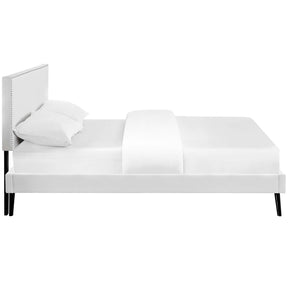 Modway Furniture Modern Macie King Vinyl Platform Bed with Round Splayed Legs - MOD-5964