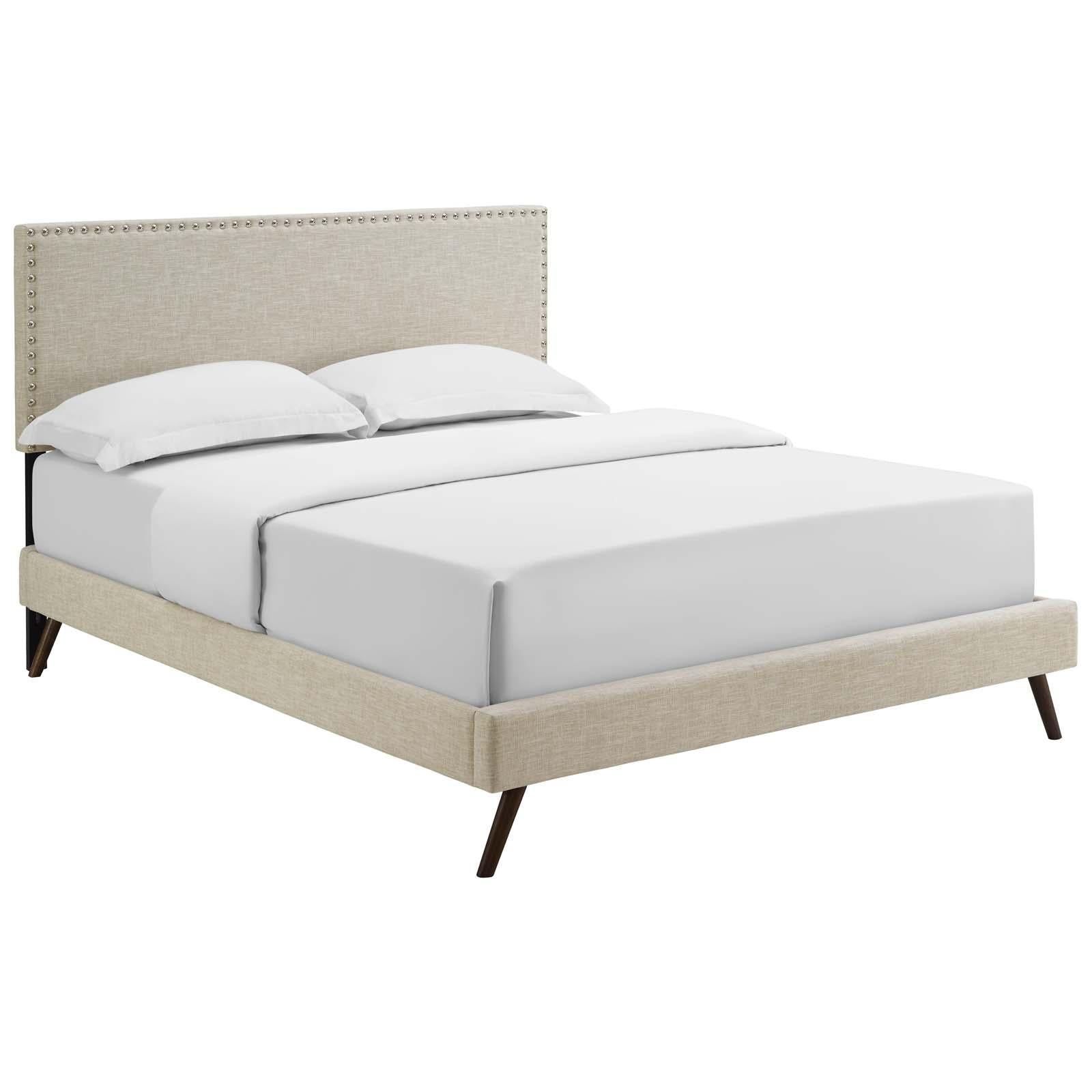 Modway Furniture Modern Macie King Fabric Platform Bed with Round Splayed Legs - MOD-5965